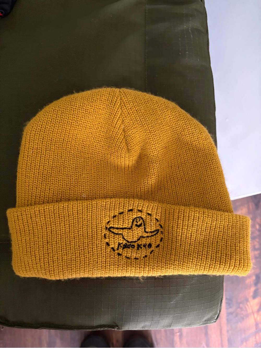 Krooked Knit Beanie with Embroidered Logo